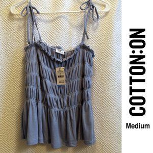 Blue Baby Doll Tie Strap Cami - BRAND NEW - Med.